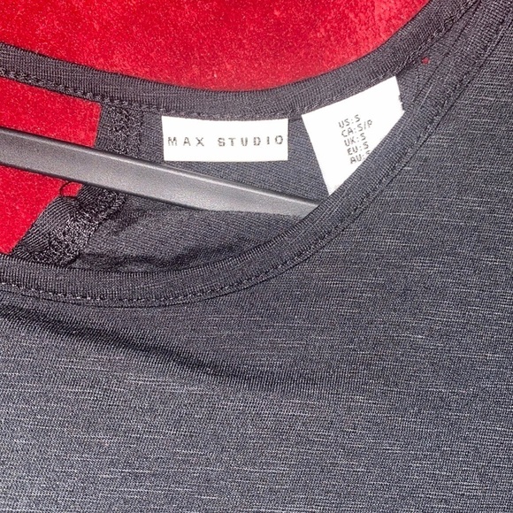 Max Studio black cap sleeves top Sz S - Picture 4 of 12